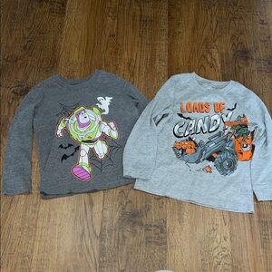Disney Buzz Lightyear and Halloween Long Sleeve Tees - Gray and Orange